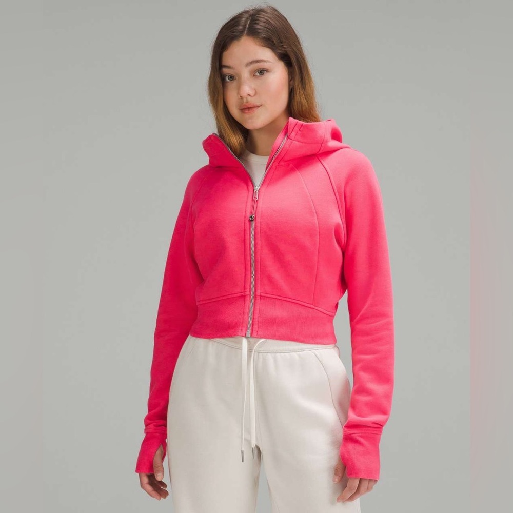 Lululemon Scuba Full-Zip Cropped Hoodie in Lip Gloss Size 6